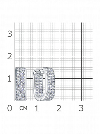 11-2362 Серьги с фианитом родированные серебро 925*