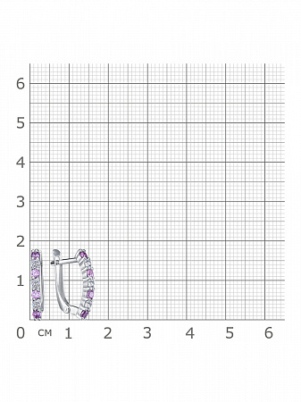 11-0549 ам/бц Серьги с фианитом родированные серебро 925*