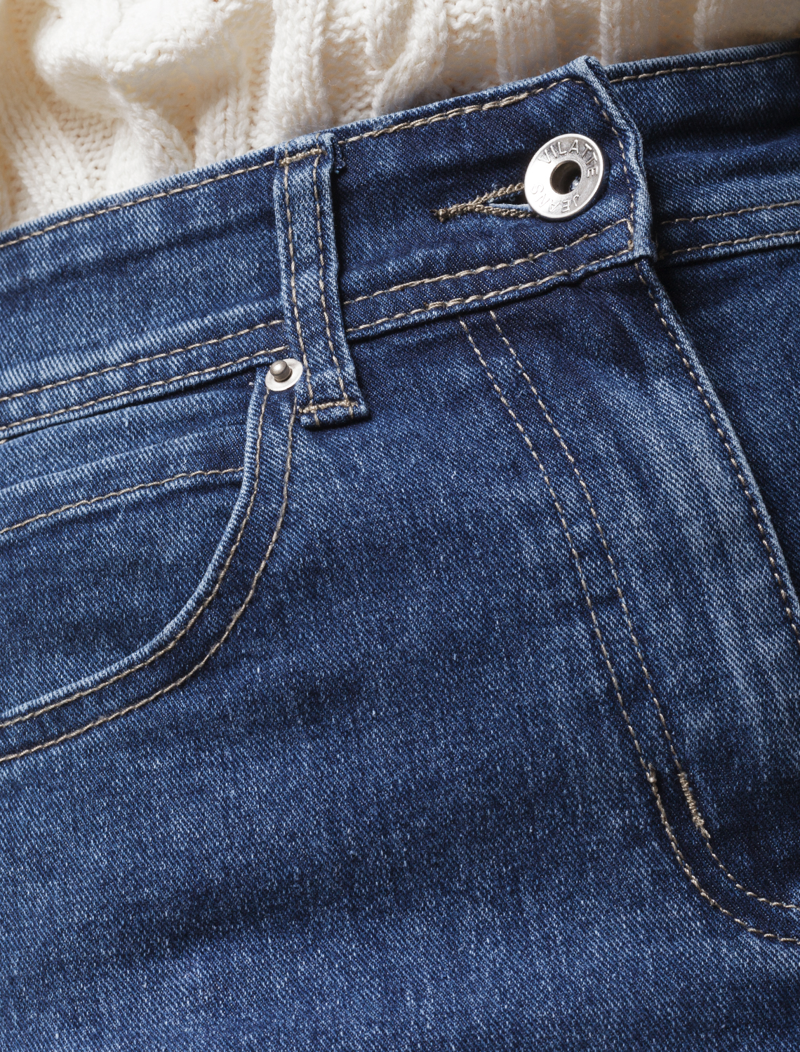 Прямые джинсы из эластичного денима D54.066 синий