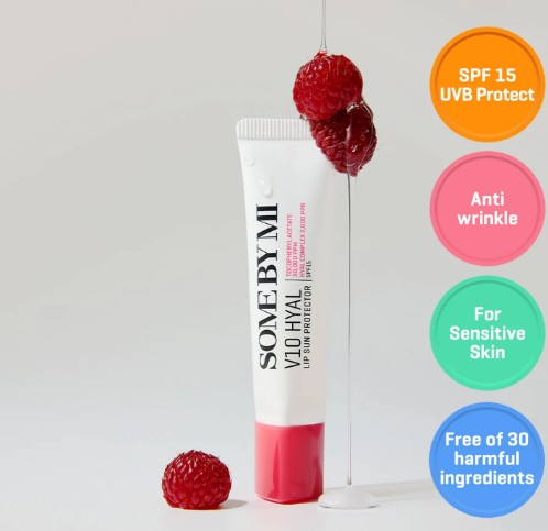 SOME BY MI V10 HYAL LIP SUN PROTECTOR_BERRY Солнцезащитный бальзам для губ с комплексом витаминов 7 мл