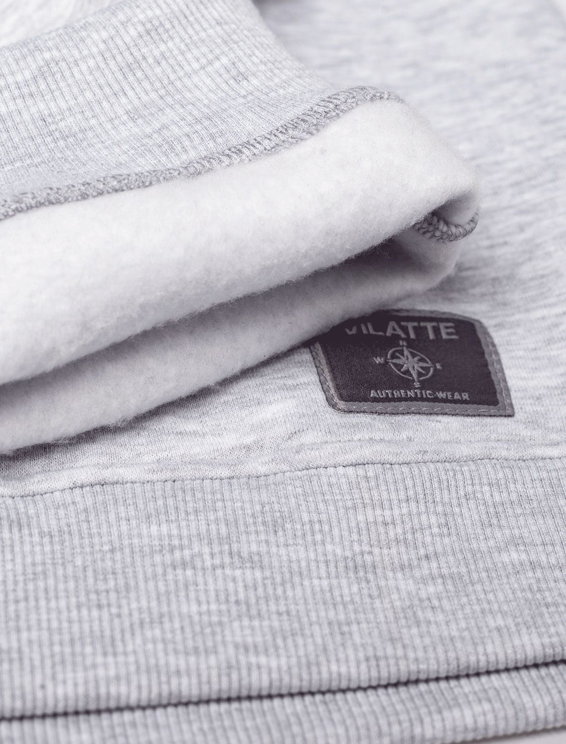 Свитшот из премиального футера трехнитки с начесом U49.018 св.серый меланж