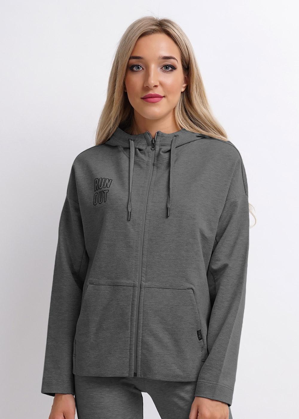 CLE LJ006у мел Толстовка женская LJ006у мел меланж т.серый