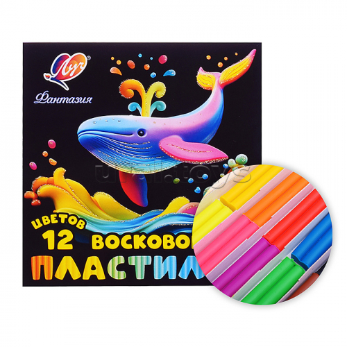 Пластилин восковой 12 цв. 