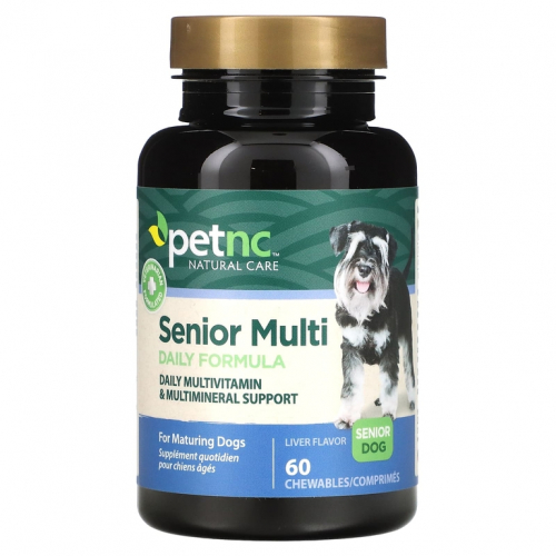 petnc NATURAL CARE, Натуральный уход за домашними животными, многодневная формула для взрослых собак, со вкусом печенки, 60 жевательных таблеток
