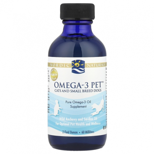 Nordic Naturals, Omega-3 Pet ™, для кошек и собак мелких пород, 60 мл (2 жидк. унц.)