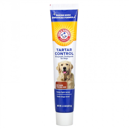 Arm & Hammer, Tartar Control, ферментативная зубная паста для собак, говядина, 67,5 г (2,5 унции)