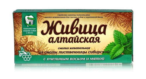 Смолка Живица Алтайская лиственничная с пчелиным воском и мятой 4 шт. по 0,8 г