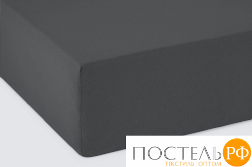 Простынь на резинке трикотажная 90x200x20 антрацит