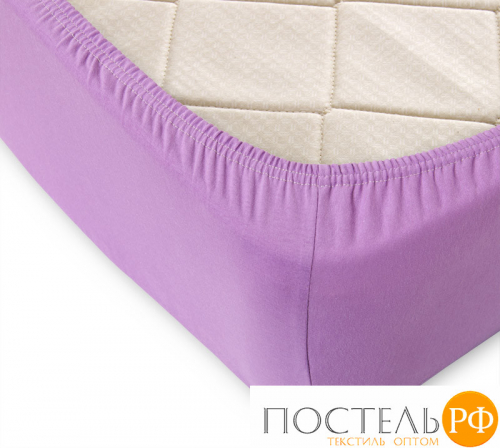 Р510Тсир Сиреневый простыня ТРИКОТАЖ 90*200*20 на резинке Р510Т 140гр Трикотажное полотно Текс-Дизайн