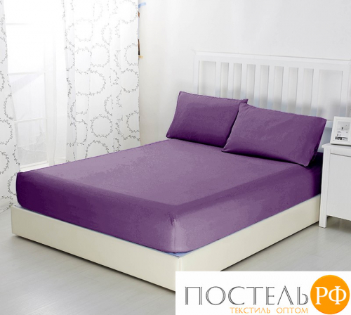 Р510Тбакл Баклажан простыня ТРИКОТАЖ 90*200*20 на резинке Р510Т 140гр Трикотажное полотно Текс-Дизайн