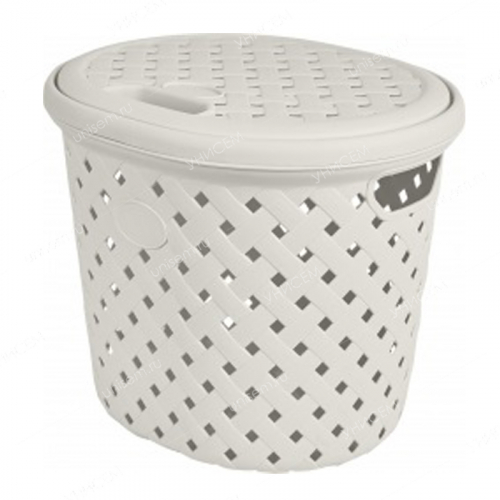 Корзина для белья 14л Rattan 325х280х280мм молочный туман (уп.10)