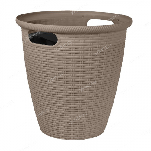 Кашпо напольное Rattan 30л D380мм с внутренним горшком 16л, французский платан (уп.4)