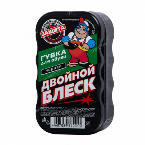 Двойной блеск Губка стандарт черная (кратно 10 шт, цена за 1 шт) (10/100 шт)