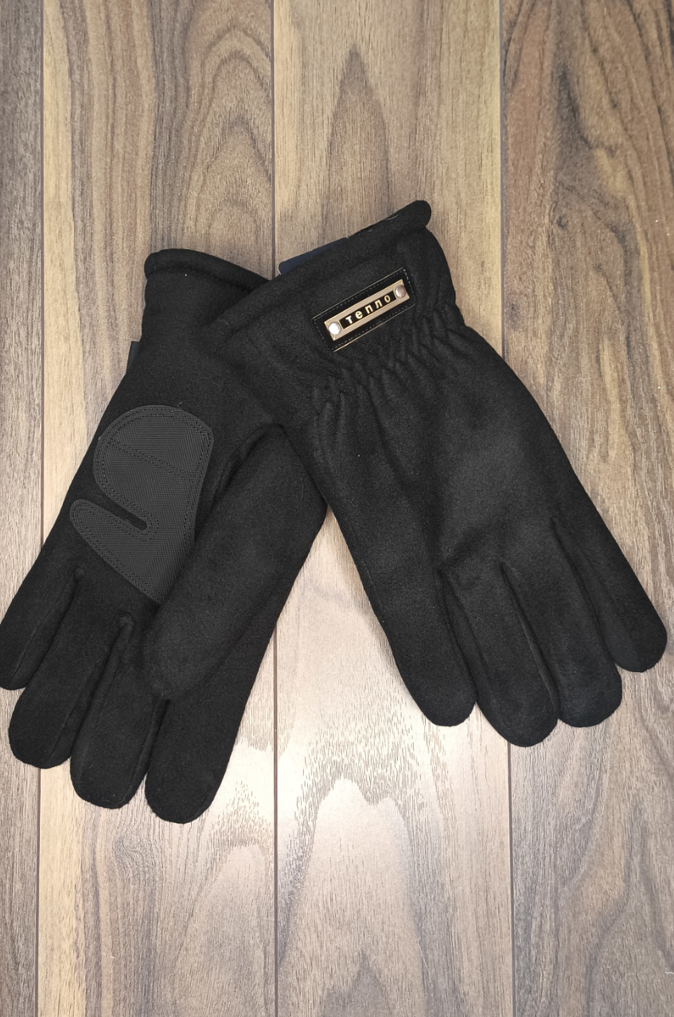 Перчатки мужские флис, с мехом (чёрный)