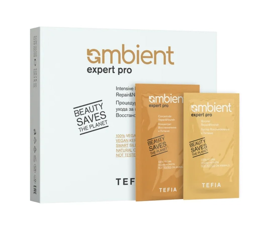 Tefia Ambient Процедура интенсивного ухода за волосами Восстановление и Питание 5*20мл+5*10мл