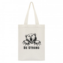 SUMS-0009 Сумка - шоппер с принтом Медведь Be Strong