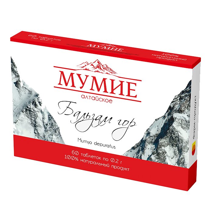 Мумие алтайское «Бальзам гор» 60 табл. по 0,2 гр.
