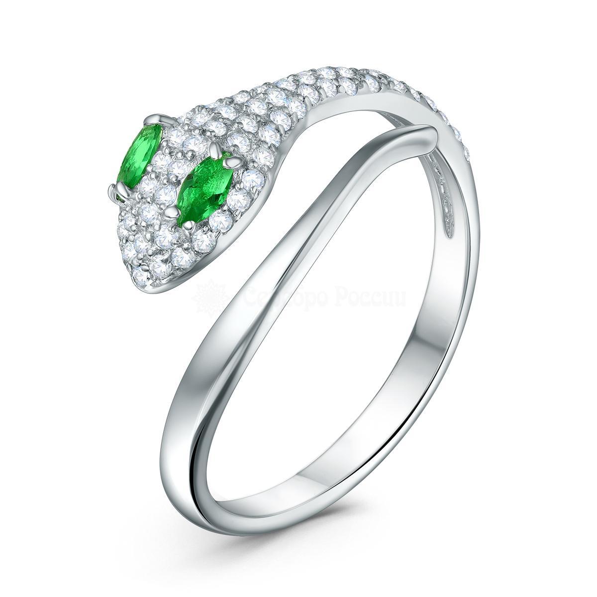 Серьги из серебра с фианитами родированные - Змеи 925 пробы 2-653р23200