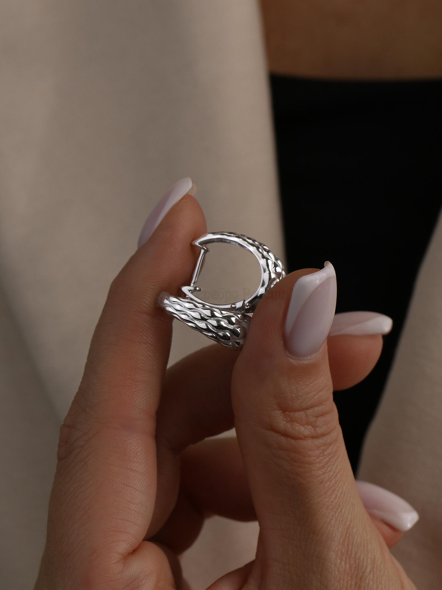 Серьги из серебра родированные 925 пробы С5222р