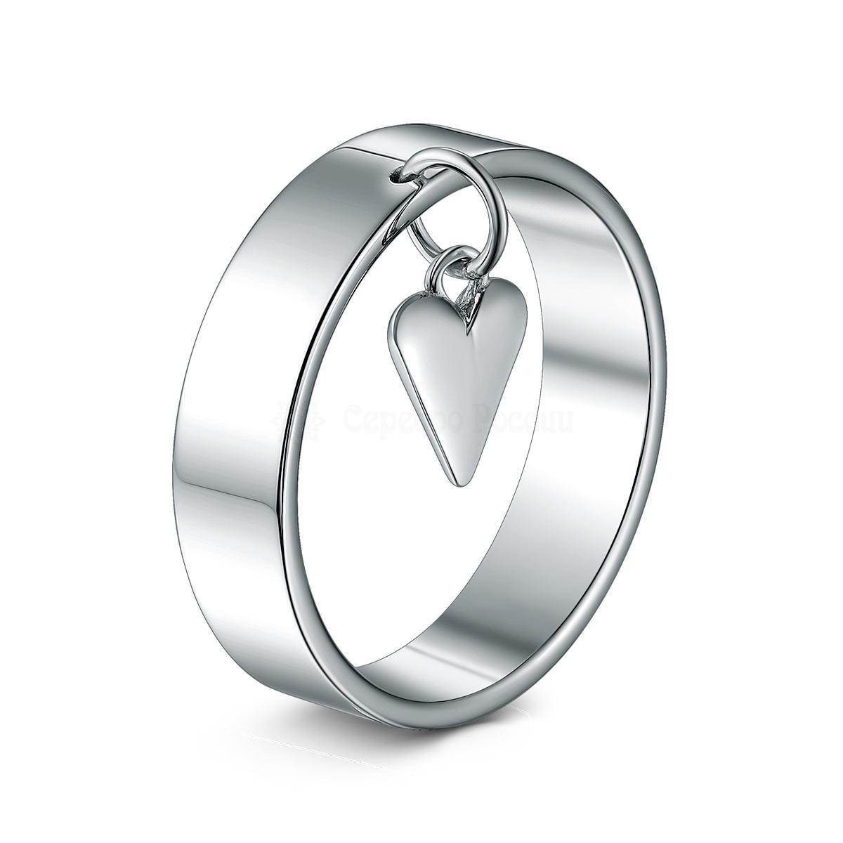 Серьги из серебра родированные - Сердце 925 пробы 220-10-197р