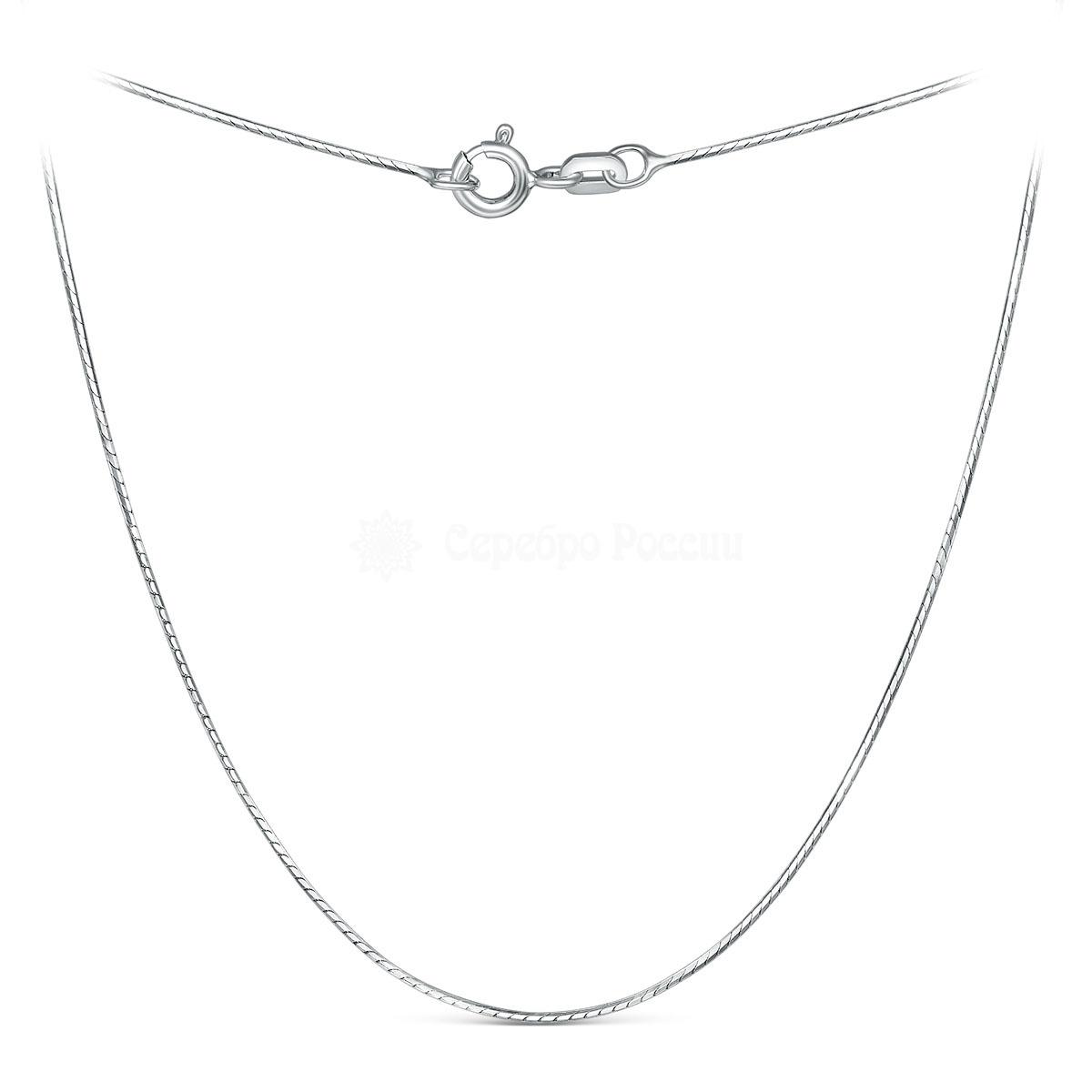 Цепь из серебра родированная - Снейк, 45 см 1866R035L45