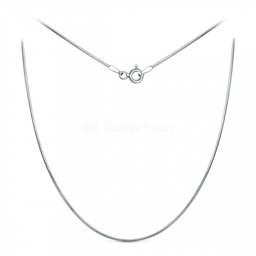 Цепь из серебра родированная - Снейк, 45 см 925 пробы 1808R025L45