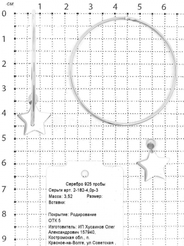 Серьги-конго из серебра родированные (2 в 1), 4 см 925 пробы 2-182-4,0р-3