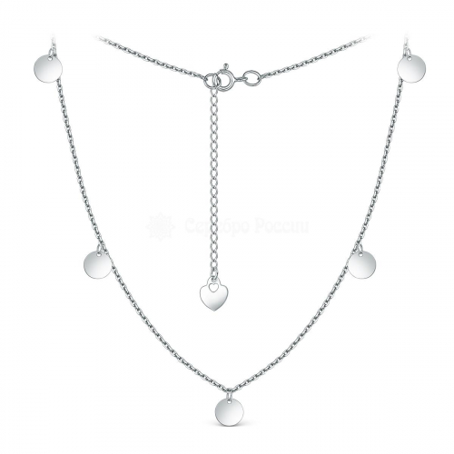 Браслет из серебра родированный - Круги, сердце 250-10-189р