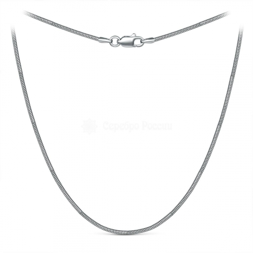 Цепь из серебра родированная - Снейк, 45 см 2108R120L45