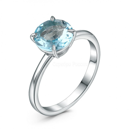 Серьги из серебра с топазом родированные 925 пробы 4-102р402