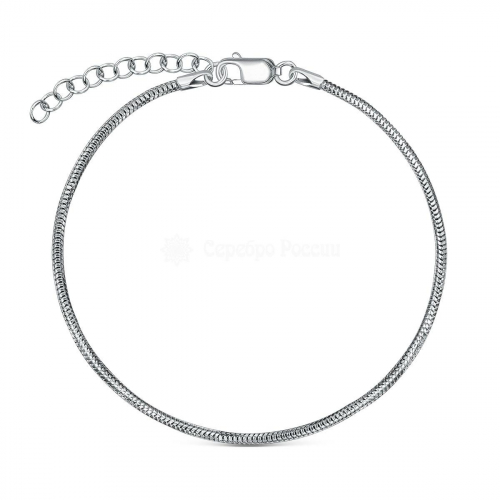 Браслет из серебра родированный - Снейк, 18 см 2108R160L18+