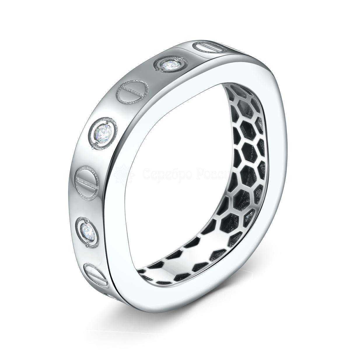 Серьги из серебра с фианитами родированные 925 пробы 421-10-29р
