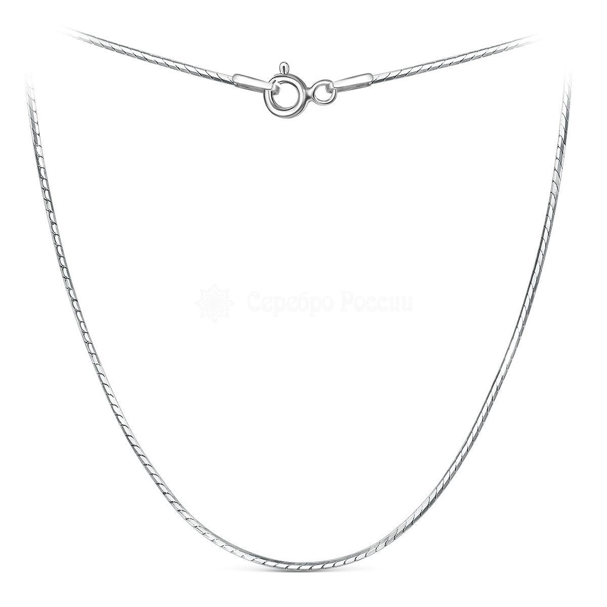 Цепь из серебра родированная - Снейк, 45 см 1866R050L45