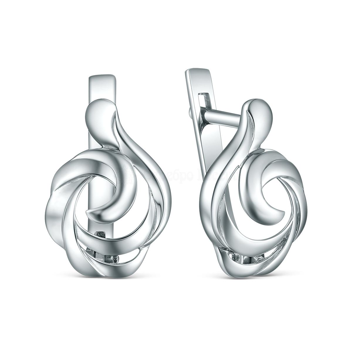 Серьги из серебра родированные 925 пробы С-2897-Р