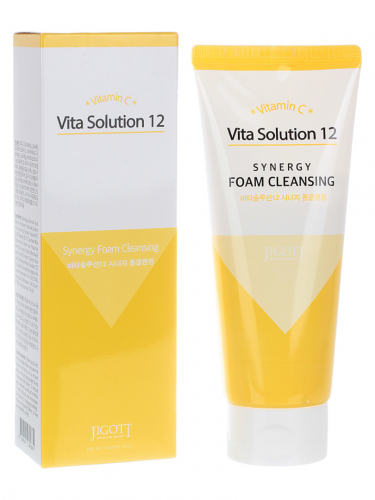 JGT FOAM Пенка для умывания Jigott Vita Solution 12 Synergy Foam Cleansing 180ml