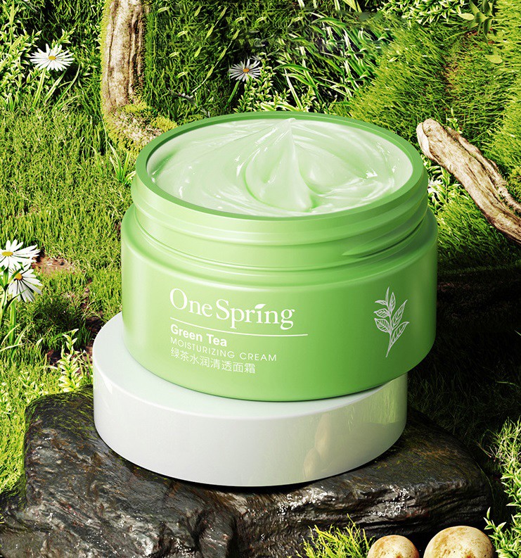 Крем для лица с зеленым чаем One Spring Green Tea Moisturizing Cream, 50 гр.
