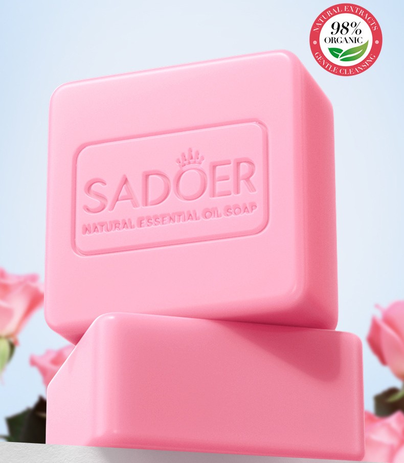 Мыло для лица и тела с РОЗОЙ Sadoer Organic Rose Flower, 100 гр.