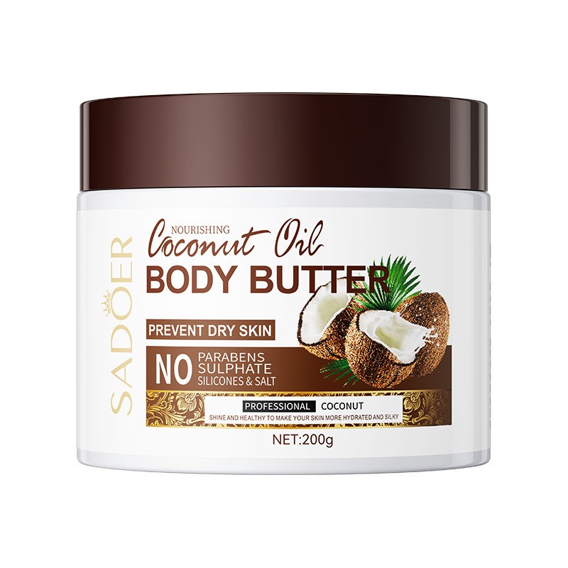 Питательный крем-баттер для тела с экстрактом кокоса SADOER Nourishing Coconut Oil Body Butter, 200 гр.
