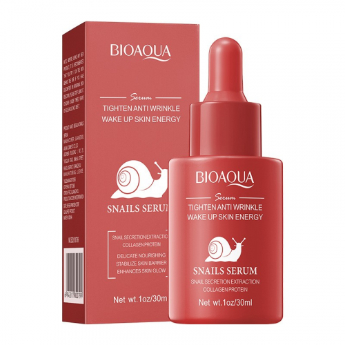 Сыворотка для лица с муцином улитки и гиалуроновой кислотой Bioaqua Snail Serum, 30 мл.