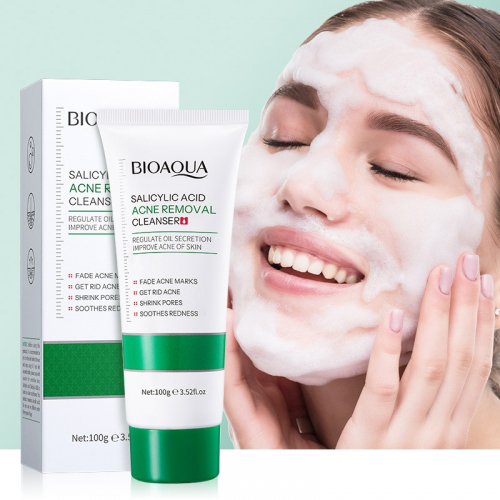 Противовоспалительная пенка для лица с салициловой кислотой BIOAOUA Salicylic Acid Acne Removal Cleanser, 100 гр.