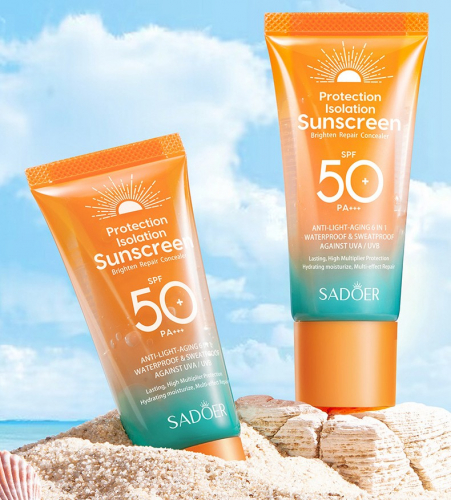 Солнцезащитный водоустойчивый крем для лица и тела SPF 50 Sadoer Sunscreen , 50 мл.