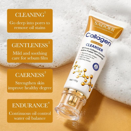 Пенка для умывания с коллагеном SADOER Collagen Anti-Aging Cleanser, 100 гр.