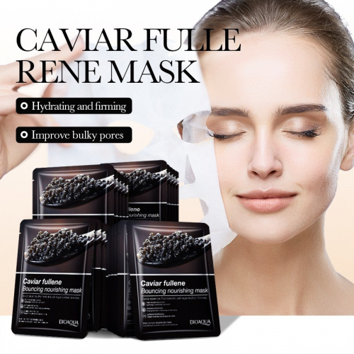 Питательная тканевая маска с экстрактом черной икры BIOAQUA Caviar fullene Bouncing nourishing mask