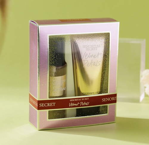 Набор парфюмированный спрей + лосьон для тела VELVET PETALS Senoritas Secret, 2 шт. * 75 мл.