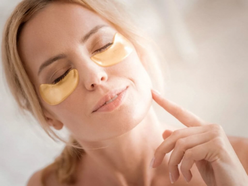 Патчи под глаза с частицами золота и икрой BIOAQUA Golden Caviar Eye Mask, 1 пара.