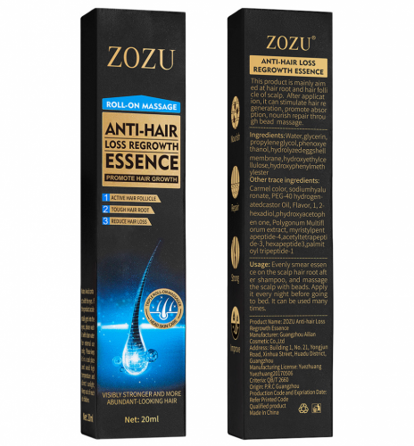 Эссенция укрепляющая против выпадения волос с массажными роликами ZOZU Anti-Hair Loss Essence, 20 мл.