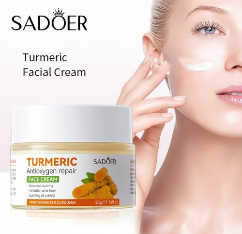 Крем для лица с экстрактом куркумина SADOER Turmeric, 50 гр.