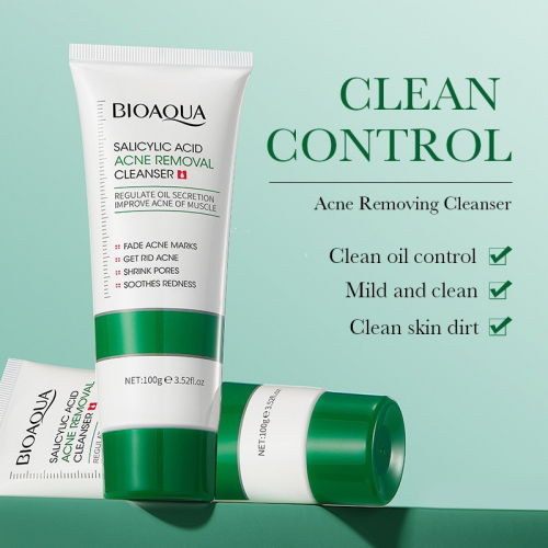 Противовоспалительная пенка для лица с салициловой кислотой BIOAOUA Salicylic Acid Acne Removal Cleanser, 100 гр.