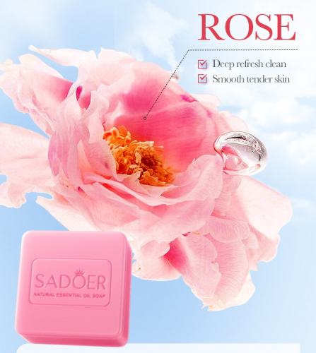 Мыло для лица и тела с РОЗОЙ Sadoer Organic Rose Flower, 100 гр.