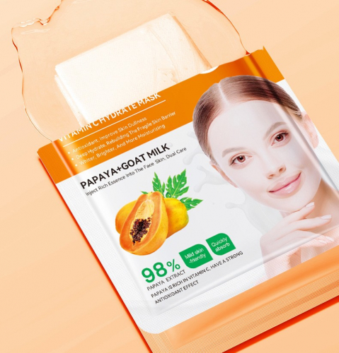 Тканевая маска с экстрактом Папайи и Козьим молоком BIOAQUA